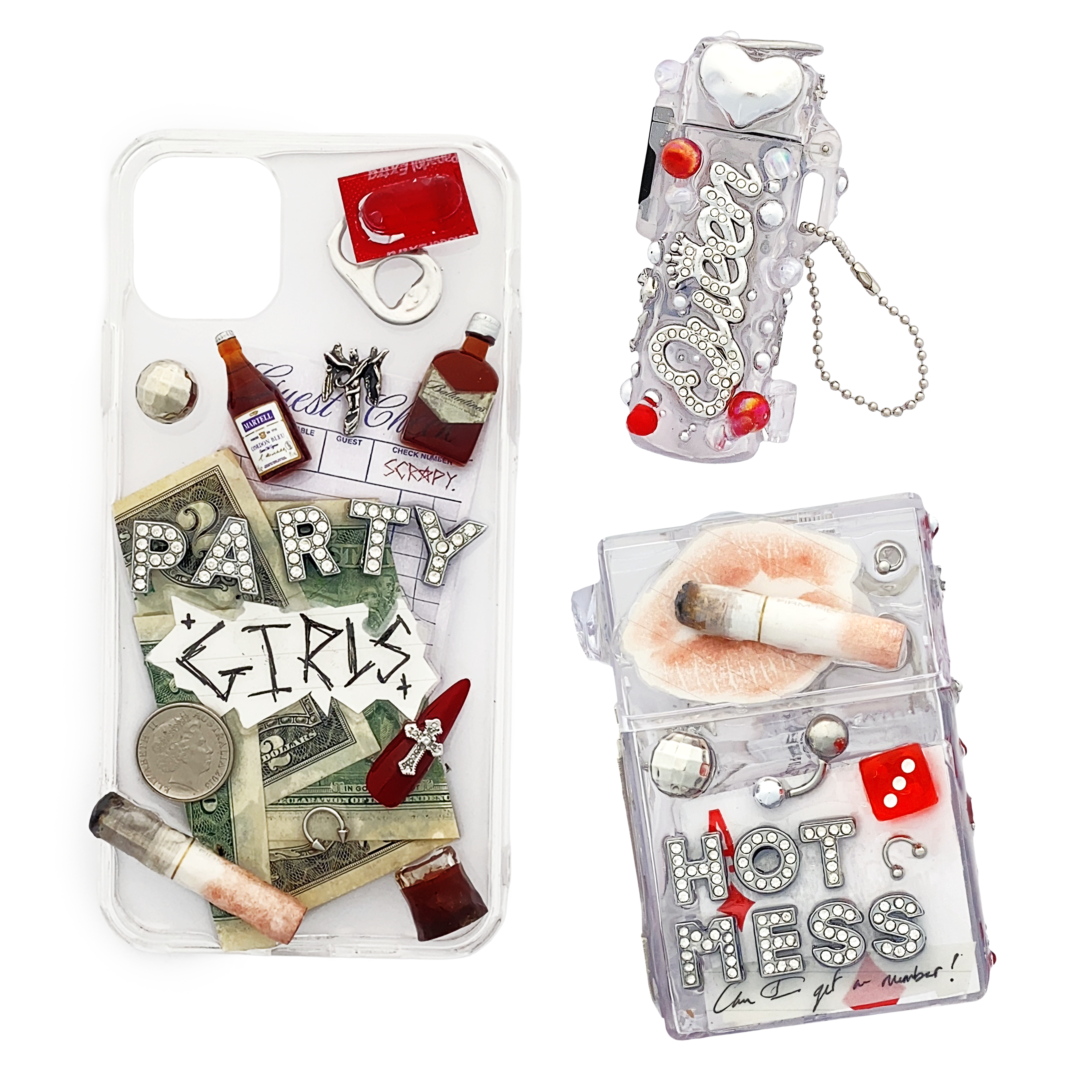 All-in-one Bundle: Phone Case (Of Your Choice) + HOT MESS Cigarette Case & Lighter Case