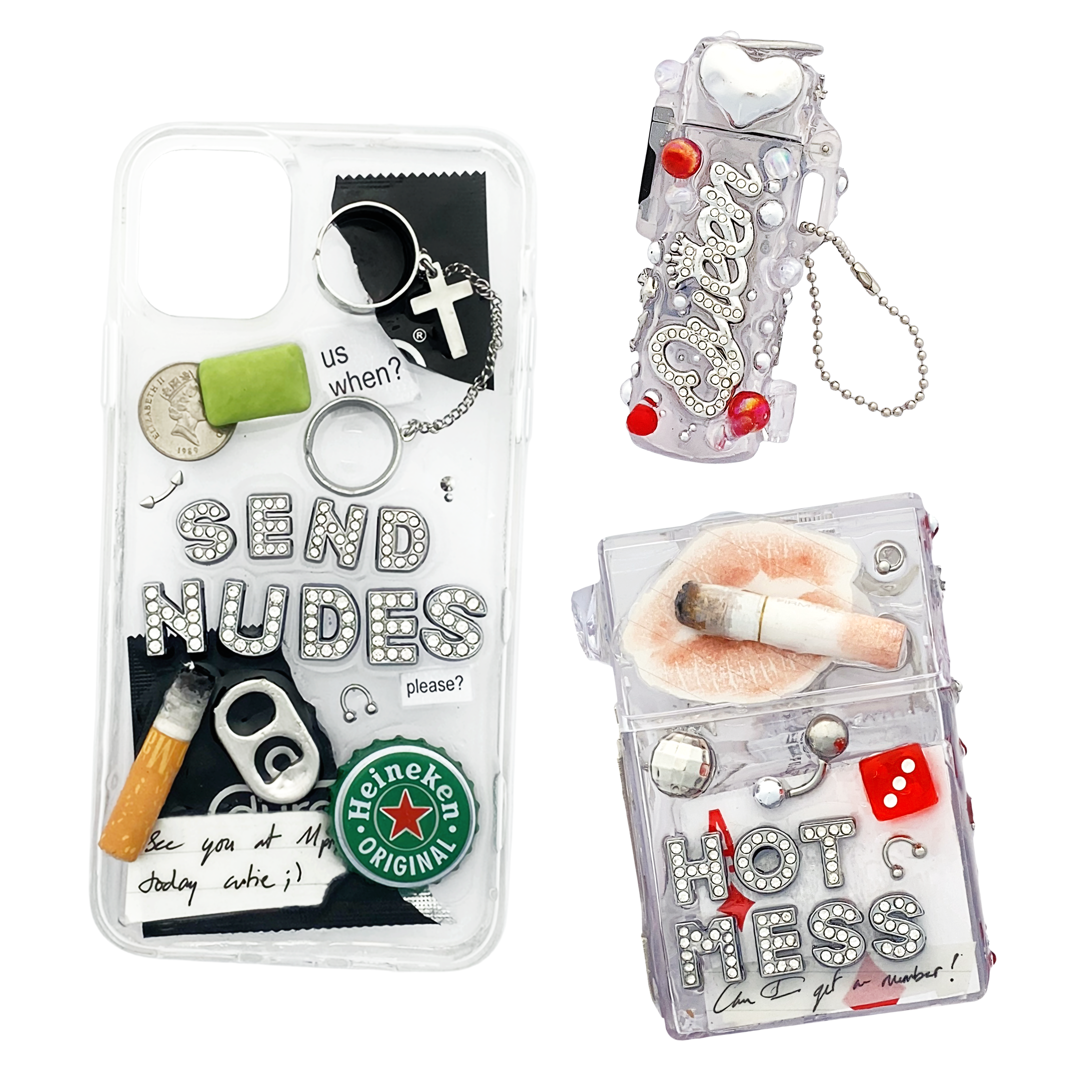 All-in-one Bundle: Phone Case (Of Your Choice) + HOT MESS Cigarette Case & Lighter Case