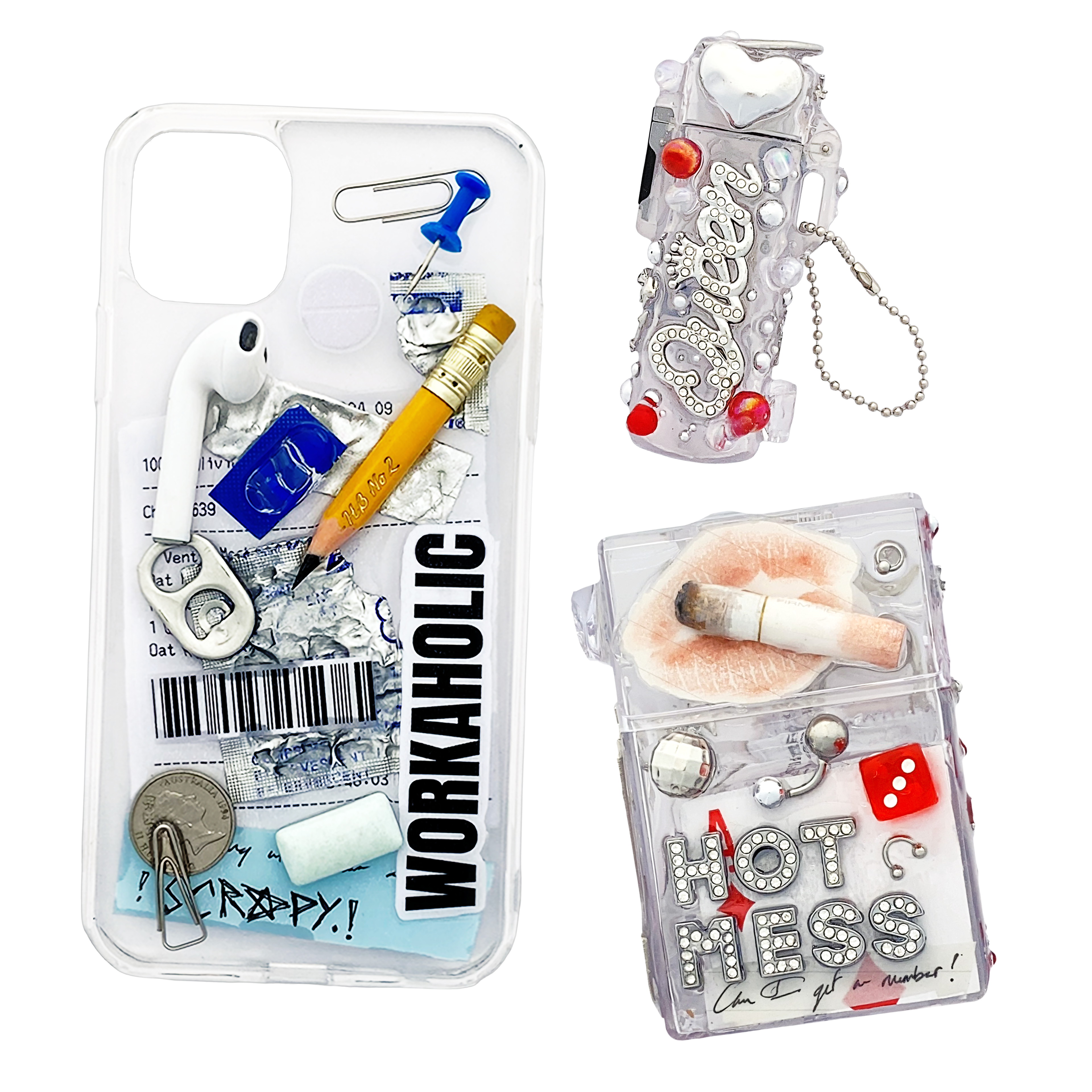 All-in-one Bundle: Phone Case (Of Your Choice) + HOT MESS Cigarette Case & Lighter Case